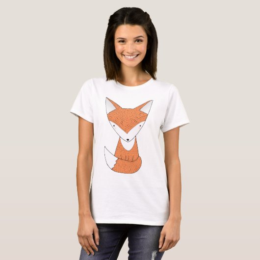 Cute Fox T-shirt Cute Red Fox Animal Grafisch T-sh (Voorkant volledig)