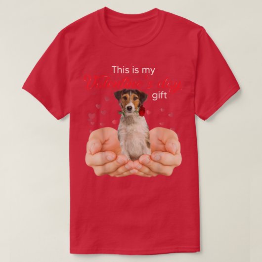 Cute Fox Terrier This Is My Valentine's Day Pajama T-shirt (Design voorkant)