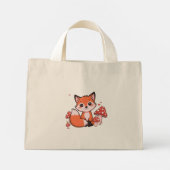 Cute Fox Tiny Tote Bag – Woodland Animal Canvas  (Achterkant)