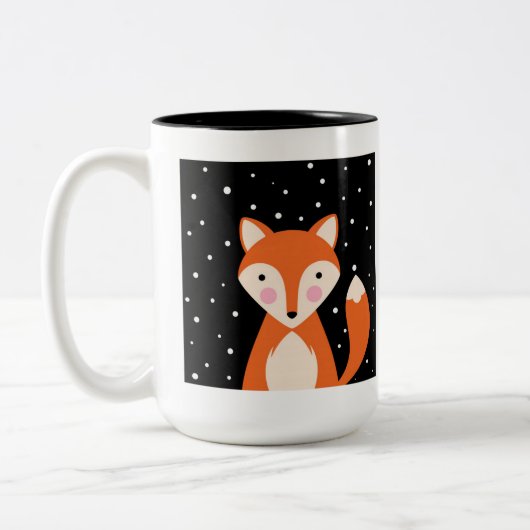 Cute Fox Tweekleurige Koffiemok (Links)