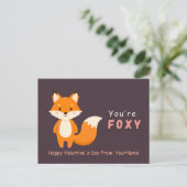 Cute Fox Valentine’s Day Card – You’re Foxy Feestdagenkaart (Staand voorkant)