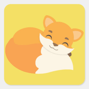 Cute Fox Vierkante Sticker