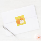 Cute Fox Vierkante Sticker (Envelop)