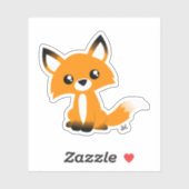 Cute Fox vinyl Stickers met aangepaste snede (Vel)