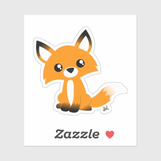 Cute Fox vinyl Stickers met aangepaste snede (Vel)