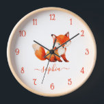 Cute Fox Waterverf Red Script Kind Room Name<br><div class="desc">Voor een kind kamer. In het midden is er een schattige rode vos. Onder de illustratie, wordt de naam van het kind geschreven in een rood manuscript. Het dier wordt gegenereerd met DALL-E 2 van OpenAI. Ik heb het recht om mijn generaties te gebruiken voor elk wettelijk doel, ook voor...</div>