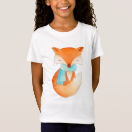 Cute fox waterverf whimsical art t shirt