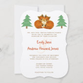 Cute Fox Wedding Invitation Kaart (Voorkant)