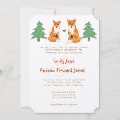 Cute Fox Wedding Invitation Kaart (Voorkant)