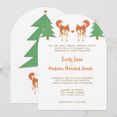 Cute Fox Wedding Invitation Kaart (Voorkant / Achterkant)