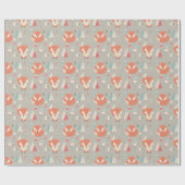 Cute Fox Winter Background Cadeaupapier (Vlak)