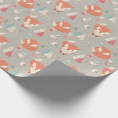 Cute Fox Winter Background Cadeaupapier (Hoek)