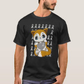 Cute Fox With Ribbon For Dyslexia Awareness   T-shirt (Voorkant)