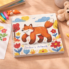 Cute Fox Woodland Animal Kids Sketchbook Notitieboek