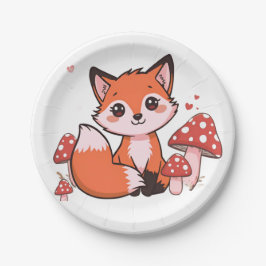Cute Fox Woodland Animal Party Design  Papieren Bordje