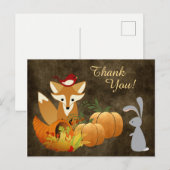 Cute Fox Woodland Animals Golden Autumn Hartelijk  Briefkaart (Voorkant / Achterkant)