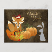Cute Fox Woodland Animals Golden Autumn Hartelijk  Briefkaart (Voorkant)