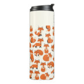 Cute Fox Woodland Autumn Forest Pattern Thermosbeker (Gedraaid links)