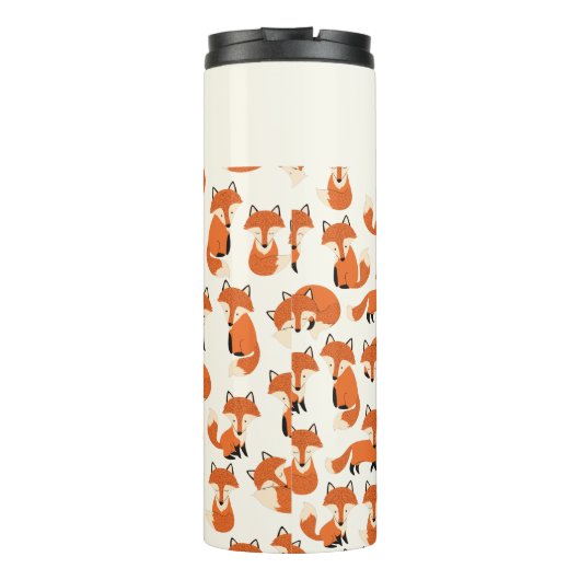 Cute Fox Woodland Autumn Forest Pattern Thermosbeker (Achterkant)