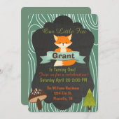 Cute Fox Woodland verjaardagsfeest Kaart (Voorkant / Achterkant)