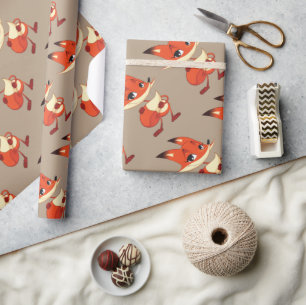 Cute Fox Wrapping Paper Cadeaupapier