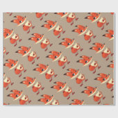 Cute Fox Wrapping Paper Cadeaupapier (Vlak)