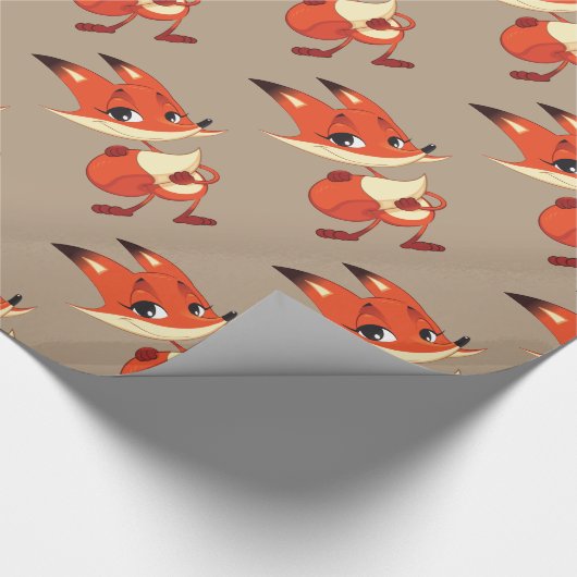Cute Fox Wrapping Paper Cadeaupapier (Hoek)