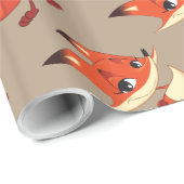 Cute Fox Wrapping Paper Cadeaupapier (Rol Hoek)