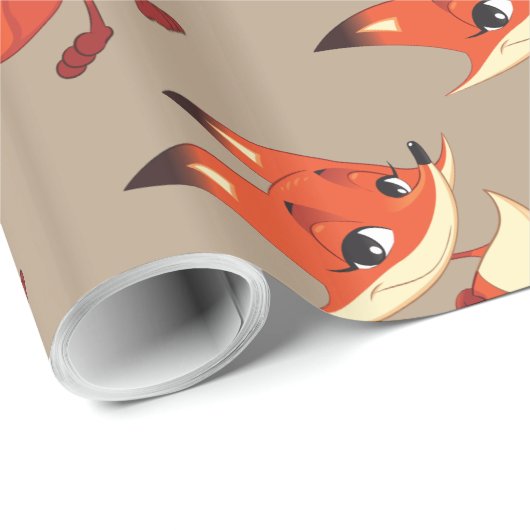 Cute Fox Wrapping Paper Cadeaupapier (Rol Hoek)