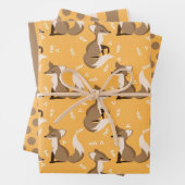 Cute Fox Wrapping Paper Set (In situ)