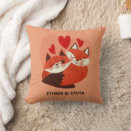 Cute Foxen Koppel Persoonlijke Valentijnsdag  Kussen