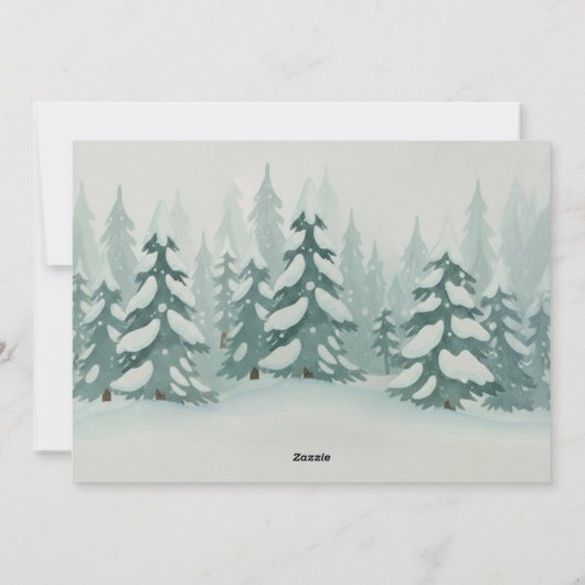 Cute Foxes and Snowman Merry Christmas Feestdagenkaart (Achterkant)