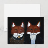 Cute Foxes Folk Art, Amerikaans gotisch briefkaart (Voorkant / Achterkant)