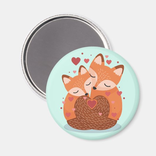 Cute Foxes Magneet (Voorkant / Achterkant)