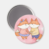 Cute Foxes Magneet (Voorkant / Achterkant)