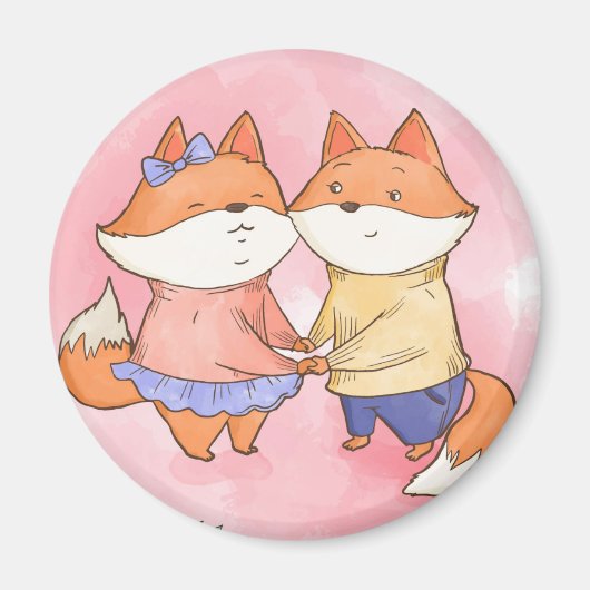 Cute Foxes Magneet (Voorkant)