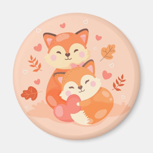 Cute Foxes Magneet (Voorkant)