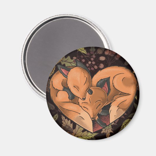 Cute Foxes Magnet (Voorkant / Achterkant)