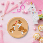 Cute foxes papieren bordje (Feest)