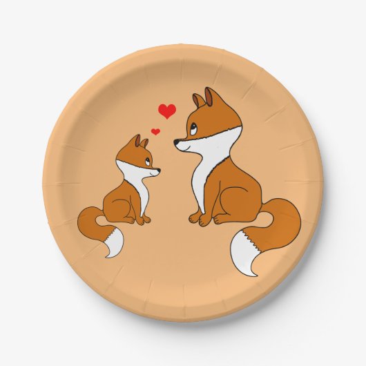 Cute foxes papieren bordje (Voorkant)