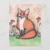 Cute Foxie & Flowers Briefkaart (Voorkant)