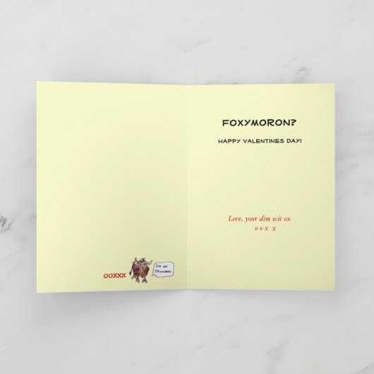 Cute fOXymoron Valentines Day Card Feestdagen Kaart (Binnen)