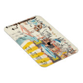 Cute France Café Scene Sketch Magneet (Rechterzijde)