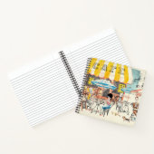 Cute France Café Scene Sketch Notitieboek (Binnen)