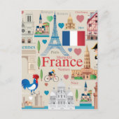 Cute France Icons Briefkaart (Voorkant)