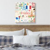 Cute France Icons Canvas Afdruk (Insitu (Slaapkamer))