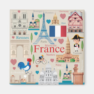 Cute France Icons Magneet