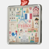 Cute France Icons Metalen Ornament (Links)