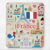 Cute France Icons Muismat (Voorkant)