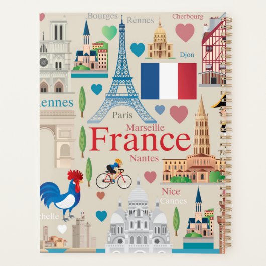 Cute France Icons Planner (Achterkant)